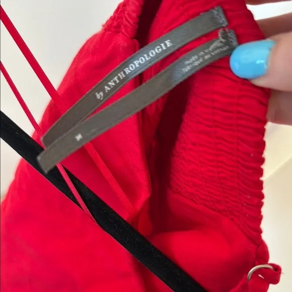 Anthropologie Vibrant Red One-Shoulder Dress M - Picture 2 of 5